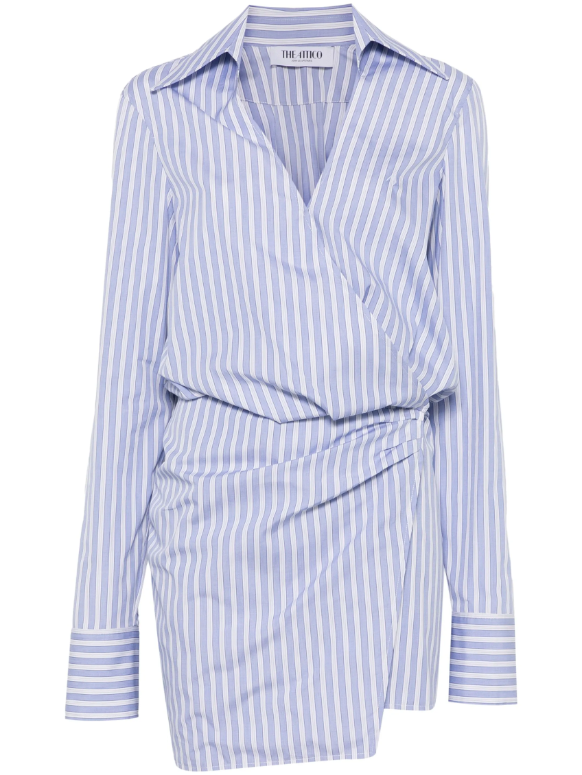Attico Mini Dress With Stripes And Wrap Design