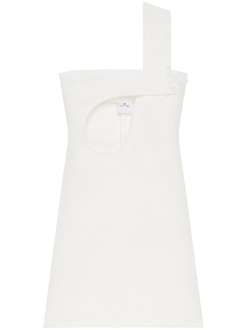 Courrèges Satin Dress Featuring Cut-out Detail