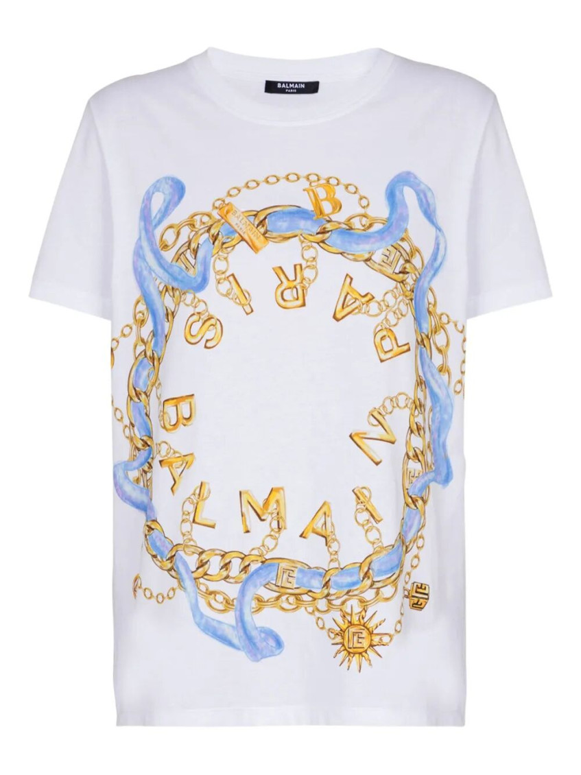 Balmain Paris Chain Print T-shirt