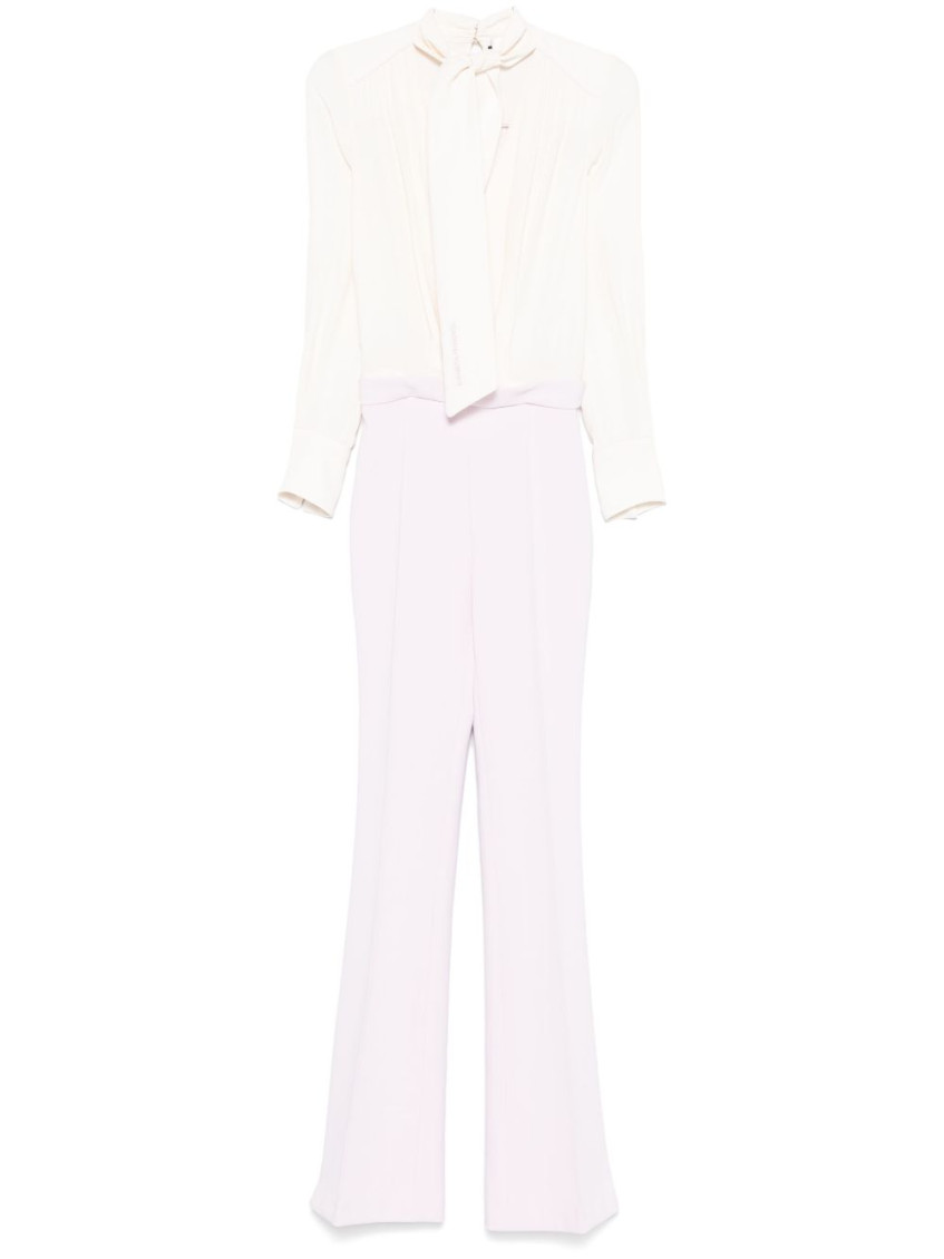 Elisabetta Franchi White Jumpsuit With Neck Detail