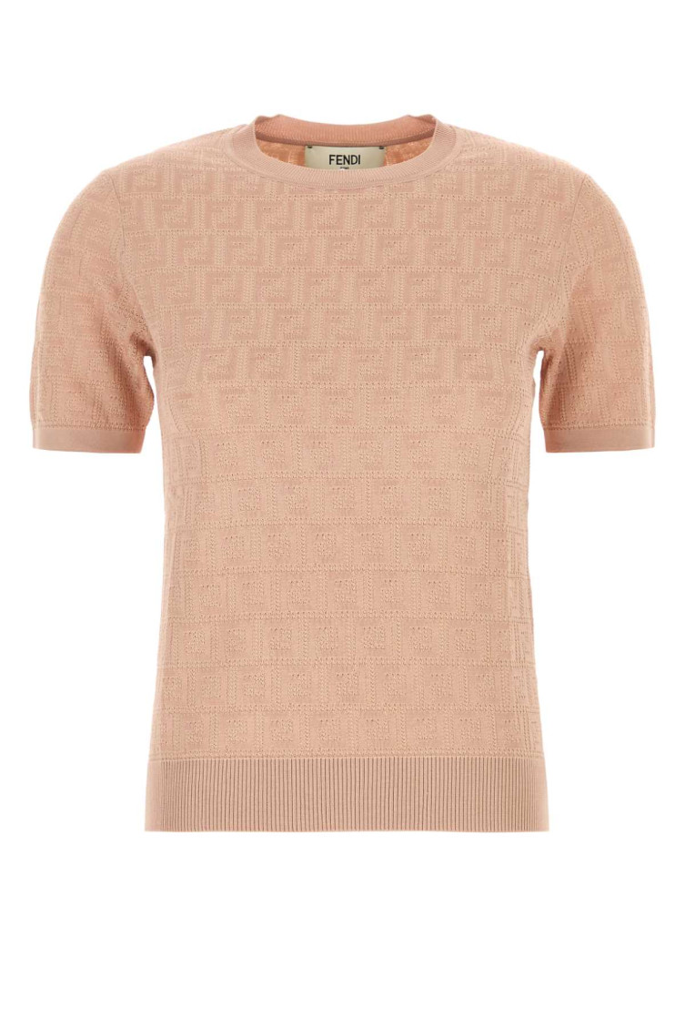 Fendi Peach Crewneck Cropped T-shirt