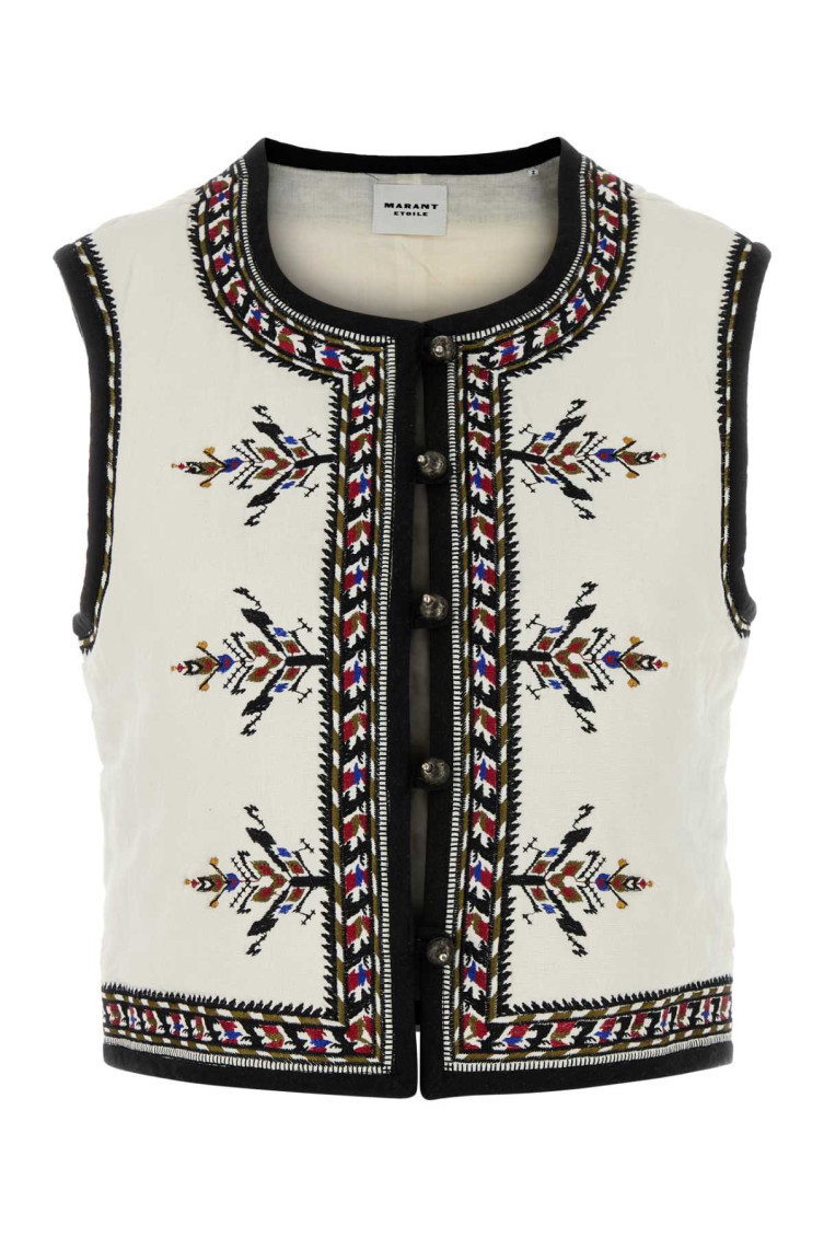 Shop Isabel Marant White Viscose Blend Zeana Vest
