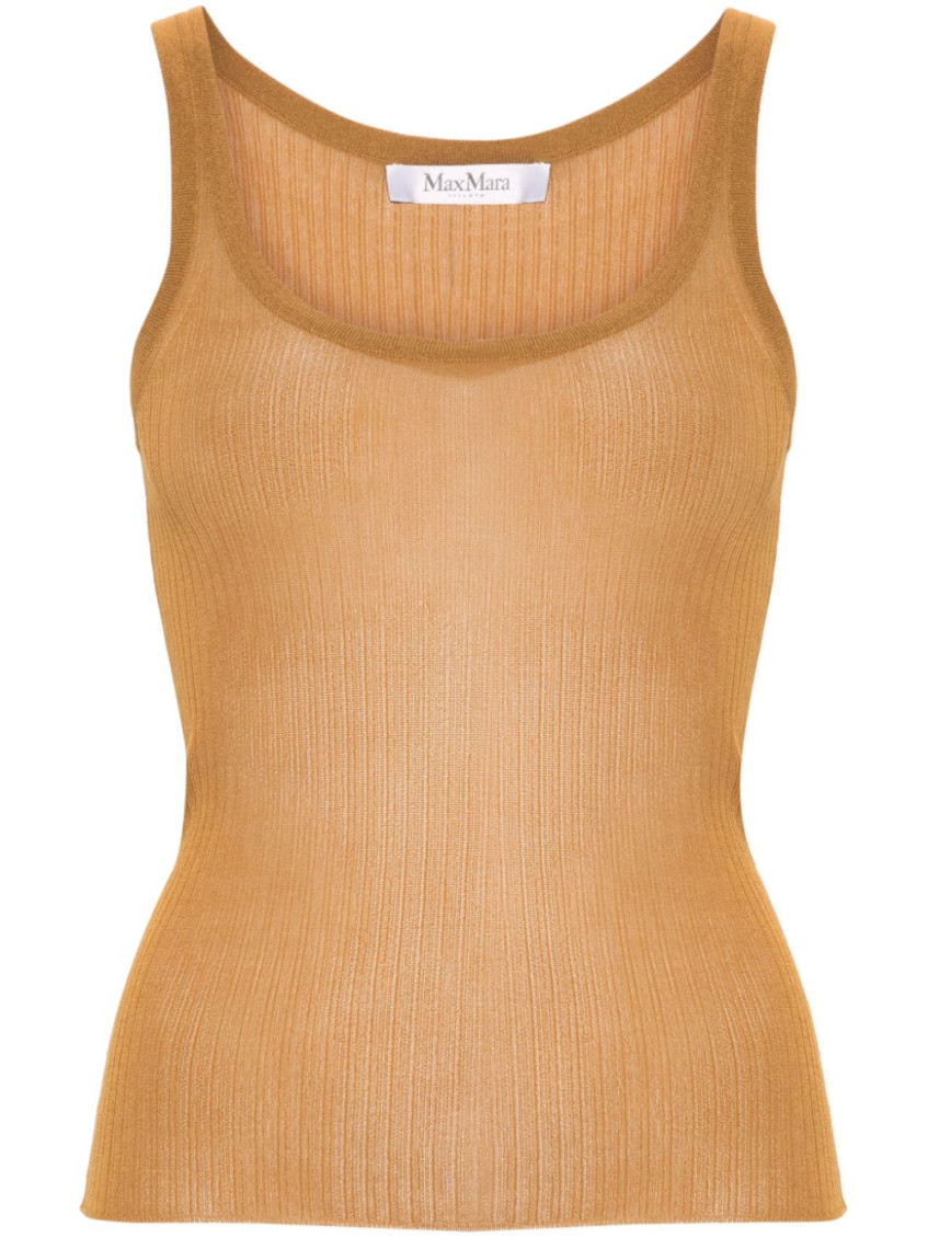Shop Max Mara Brown Silk Tank Top