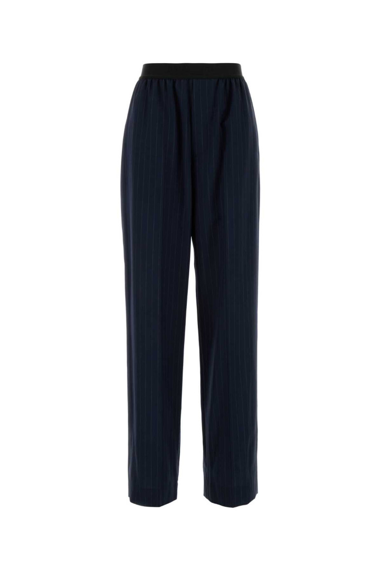 Balenciaga Wool Pant With Elastic Waistband And Pinstripe