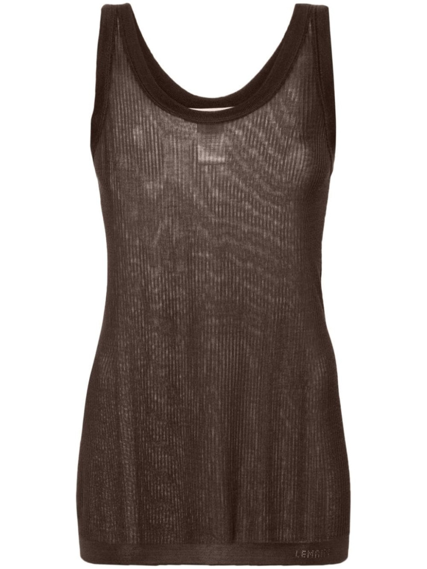 Shop Lemaire Brown Fine-ribbed Seamless Tank Top
