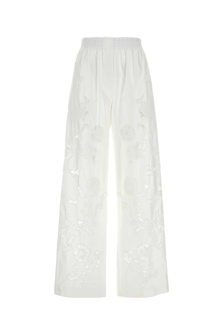 Magda Butrym Pantalone Dalla Gamba Ampia In Popeline Bianco Donna