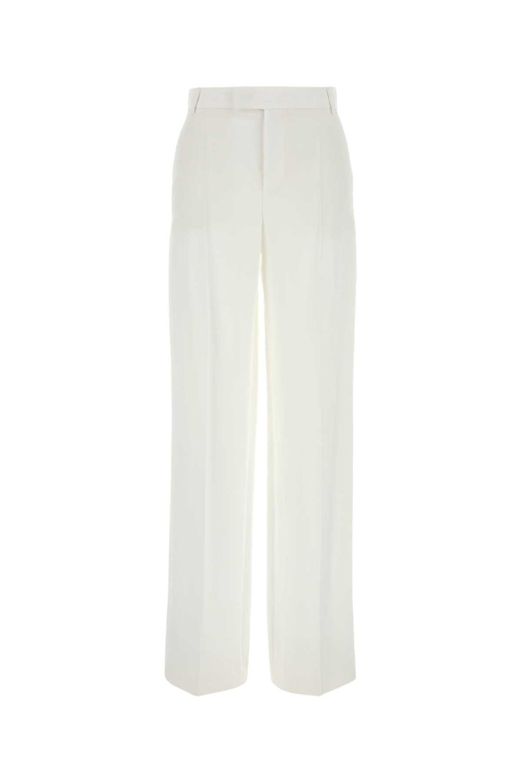 Blumarine White Gabardine Wide-leg Pant