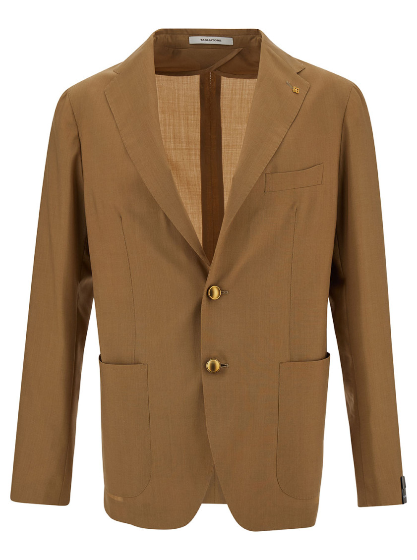 Shop Tagliatore Brown Single-breasted Jacket