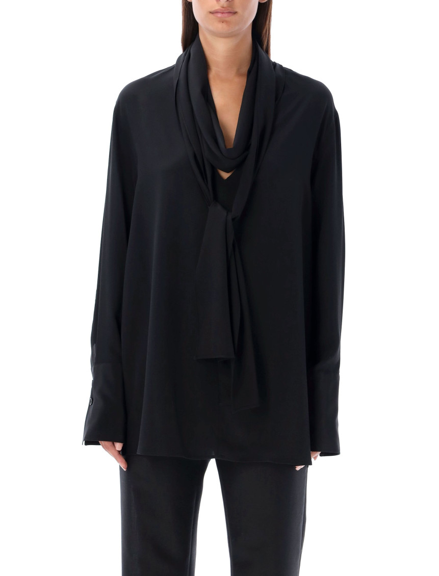 Givenchy Blouse In Silk With Long Removable Lavalliere In Black