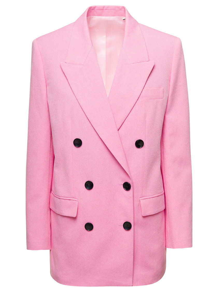 Isabel Marant Double-breasted Nevim Blazer With Peak Lapel 40 Italian Size In Pink