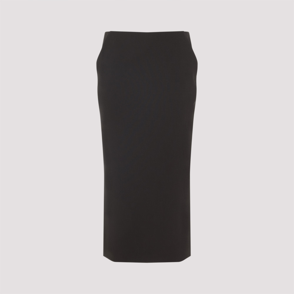 Giorgio Armani Dark Brown Wool Midi Skirt