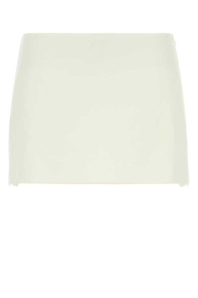 Miu Miu Ivory Linen Blend Mini Skirt