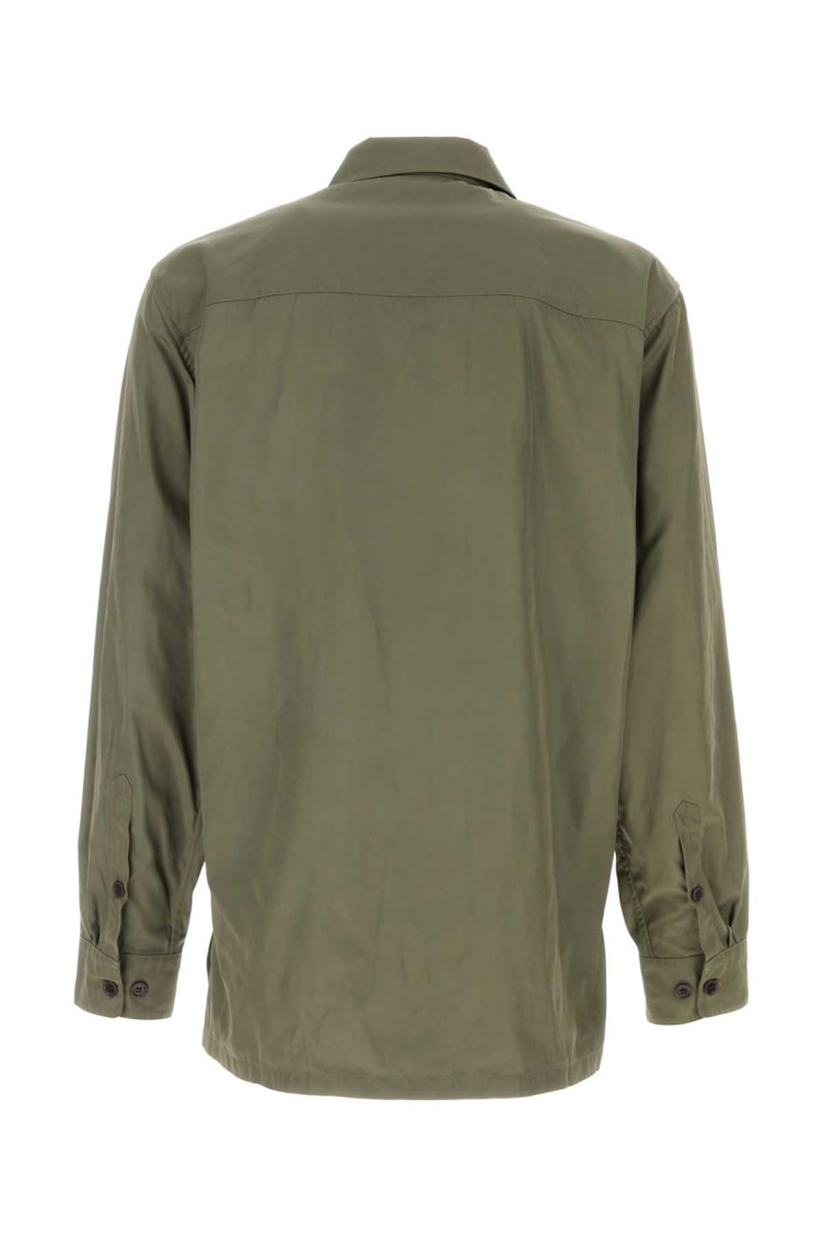 Tシャツ・カットソー Dries Van Noten Army green polyester Cornish shirt Dries Van Noten Olive Green Polyester Cornish Shirt for Men