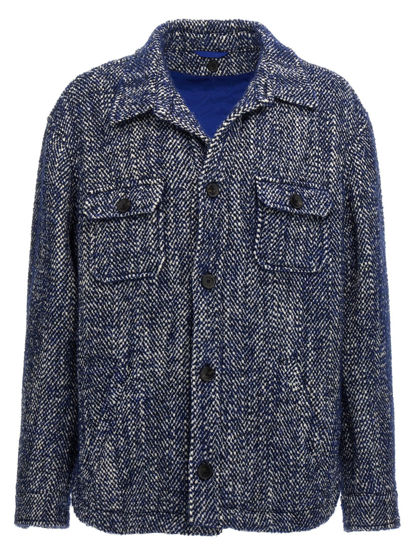 【送料&関税込】Etro Chevron Wool Coat Etro Blue Chevron Wool Jacket for Men Online USA at Darveys.com