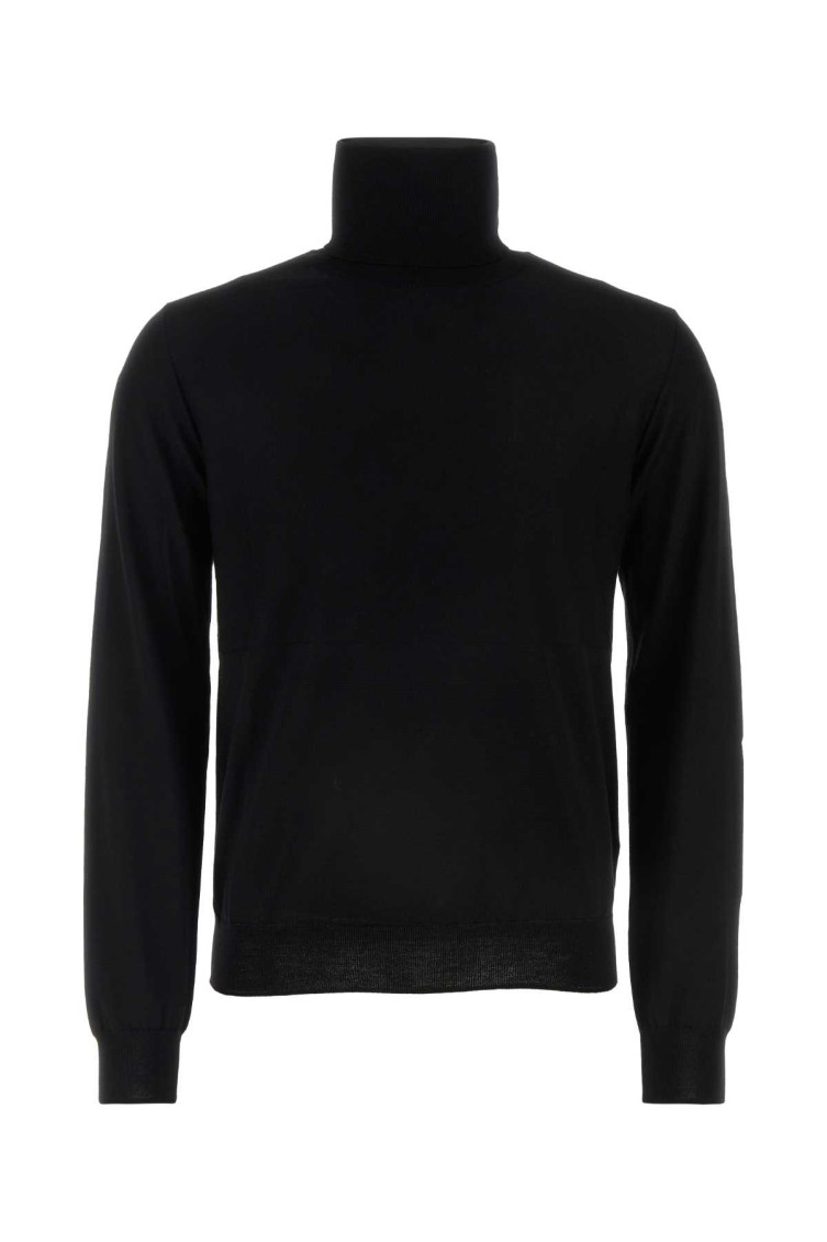 Shop Jil Sander Black Turtle Neck Sweater