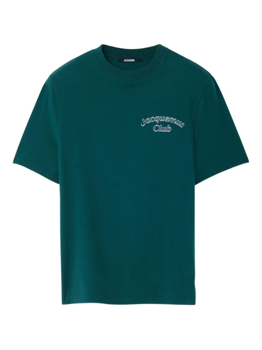 Jacquemus Mens Club Dark Green Embroidered-print Long-sleeve Cotton Shirt In Multi