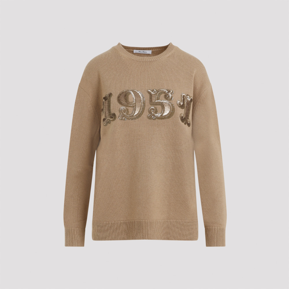 Max Mara Sweater In Wool And Cashmere Blend In Light Brown