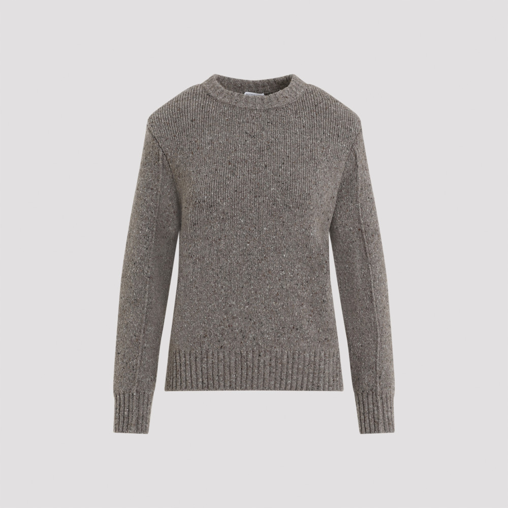 Bottega Veneta Grey Round Neck Pullover In Grey