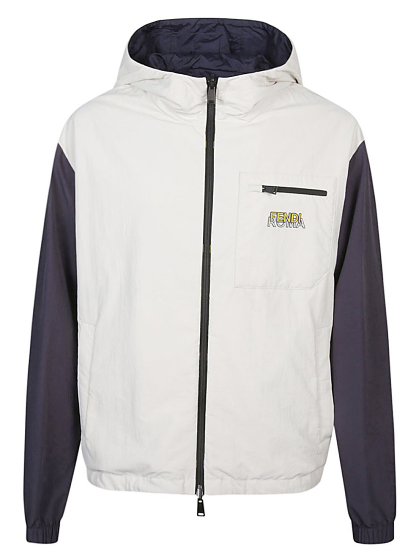 Fendi Logo-patch Reversible Jacket In White
