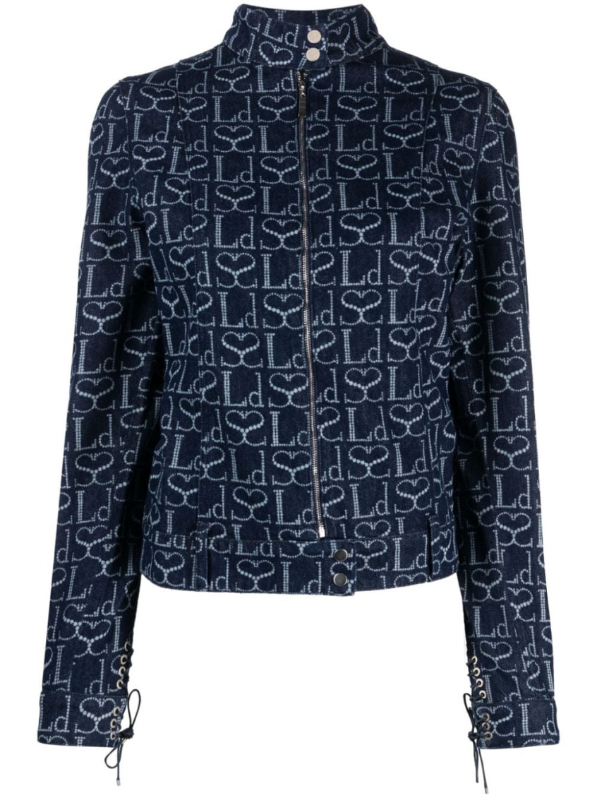 LUDOVIC DE SAINT SERNIN BLUE JACKET WITH LOGO 