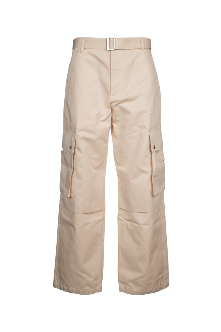 Jacquemus Cargo Gabardine Trousers In Beige