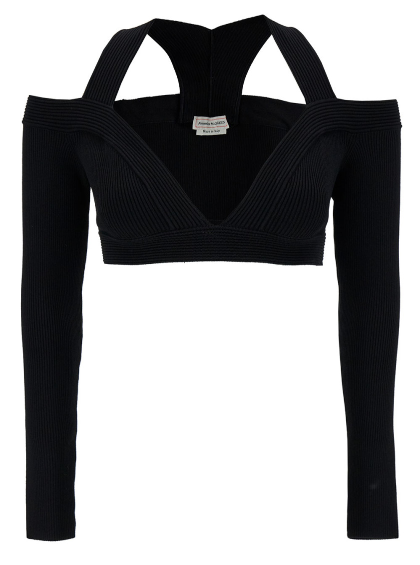 Shop Alexander Mcqueen Black Cropped Top