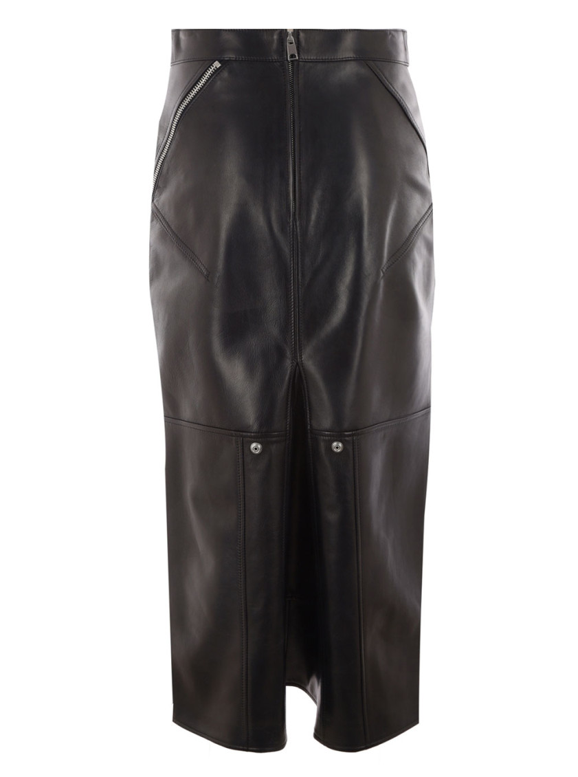スカート ALEXANDER MCQUEEN Women Skirts 797278QJAAC1000 Black Alexander Mcqueen High-Waisted Full Midi Skirt - Black