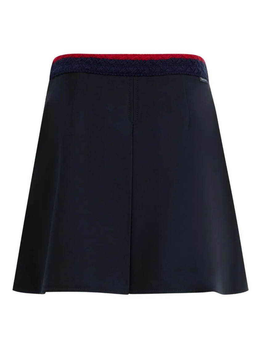 Moncler A-line Box-pleat Skirt Contrasting Waistband In Blue