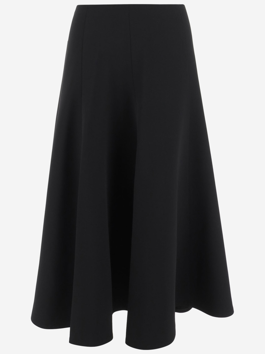 Jacquemus Black Flared Maxi Skirt.