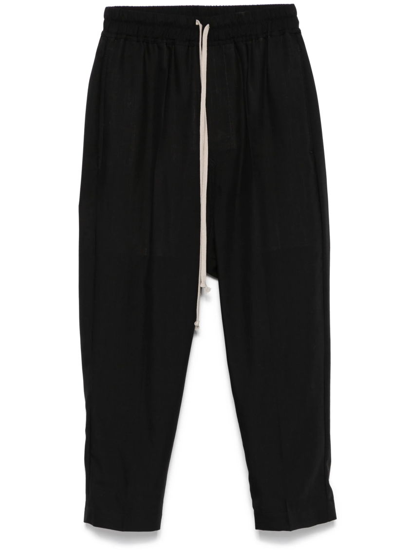 Rick Owens Women Drawstring Astaires Cropped Trousers In Black