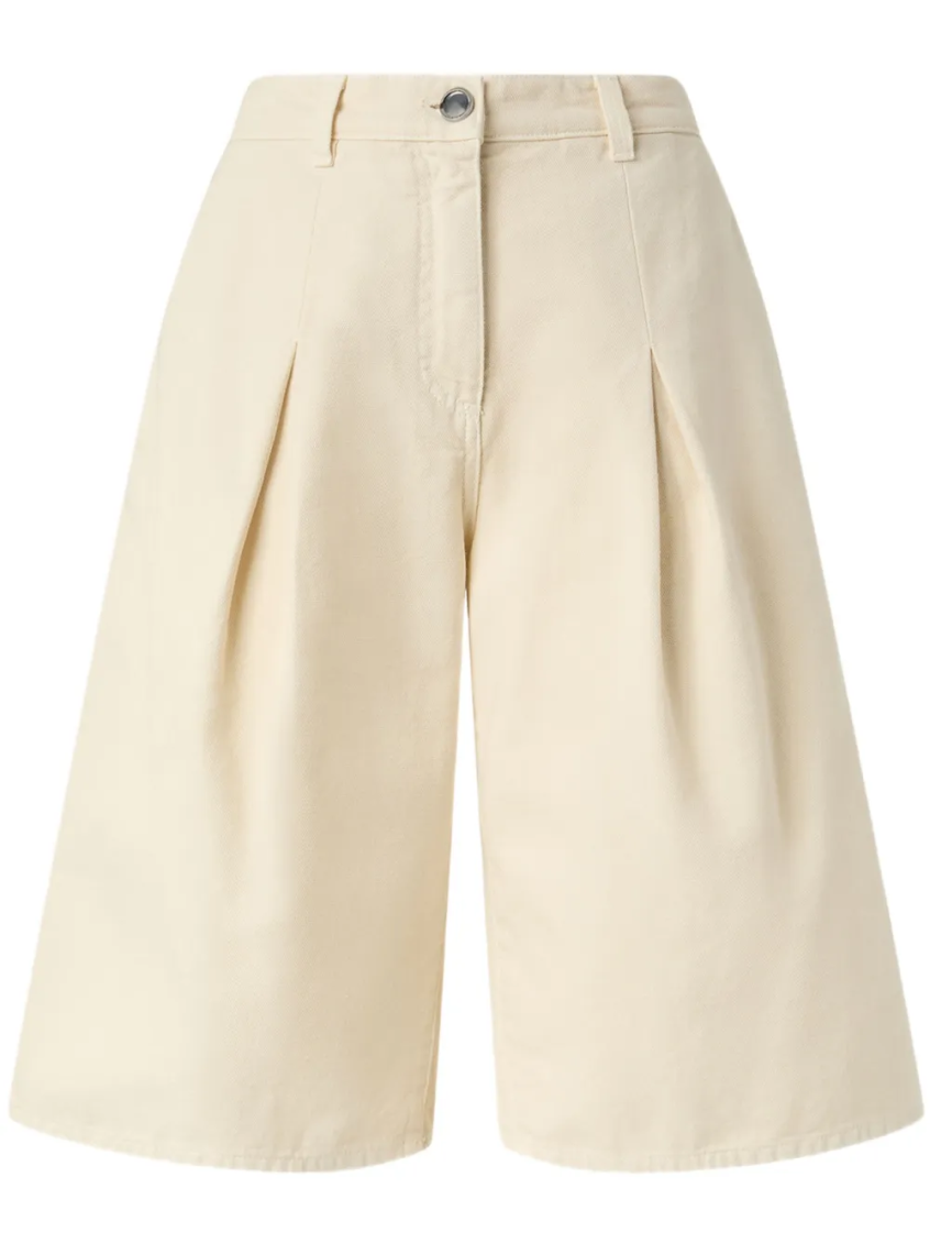 Pinko Canvas Shorts With Darts In Neutral