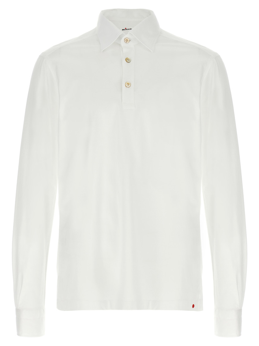 Shop Kiton White Positano Polo Shirt