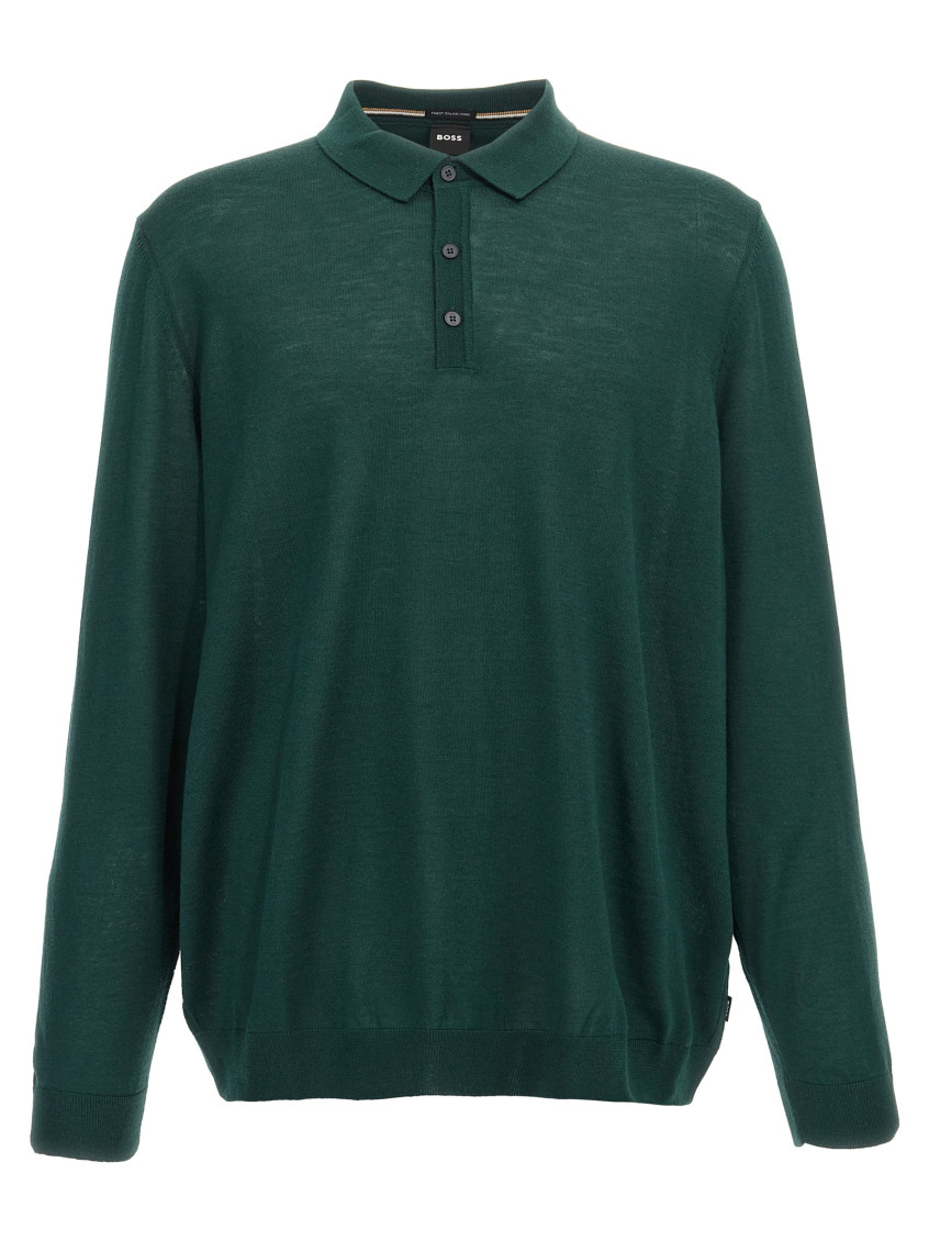 Shop Hugo Boss Dark Green Lancione Polo
