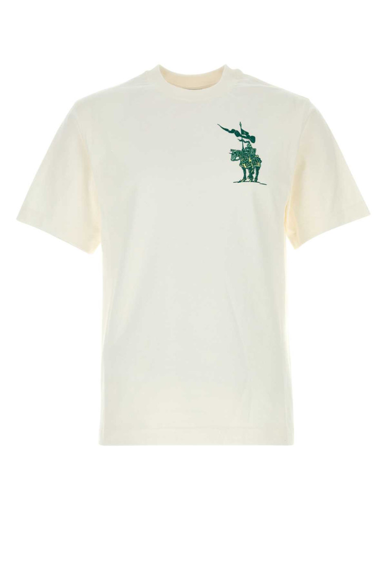 Burberry Equestrian Knight Logo Cotton T-shirt In Nude