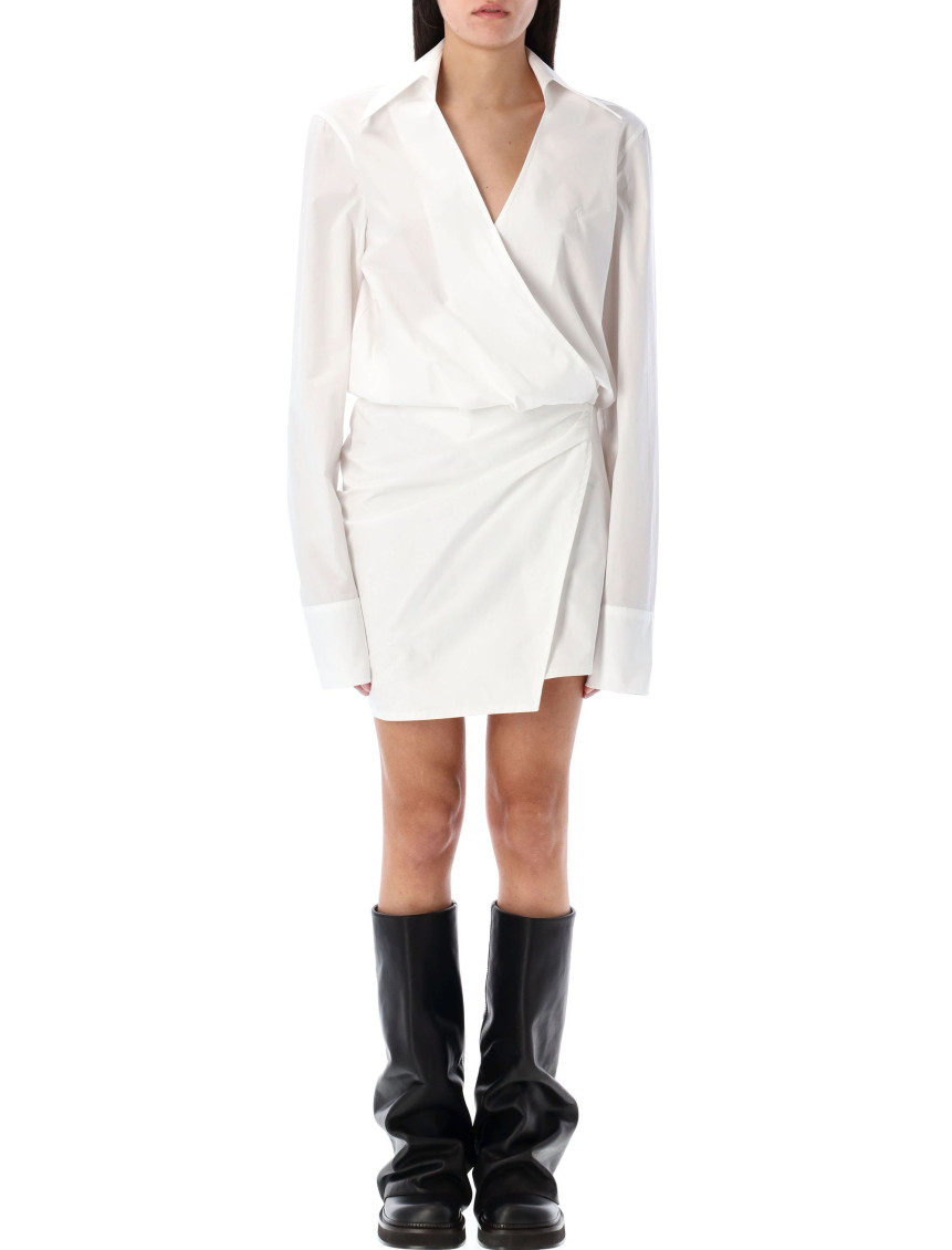Attico Women's Striped Mini Shirt Dress In White