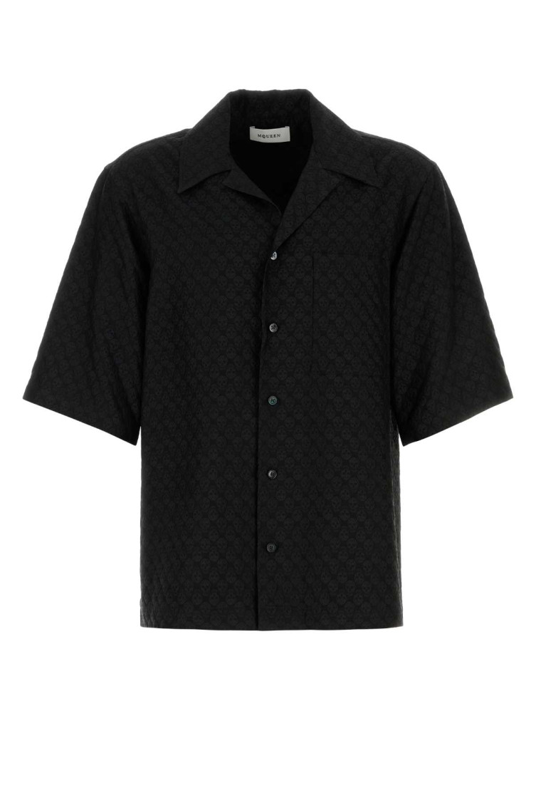 Alexander Mcqueen Black Tonal Logo Shirt In Black