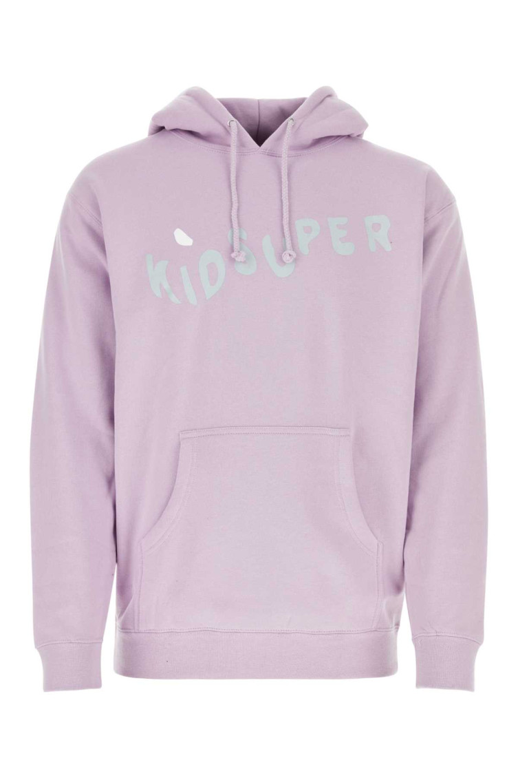 Kidsuper Blend Wave Sweatshirt With Hood And Pouch Pocket In Purple