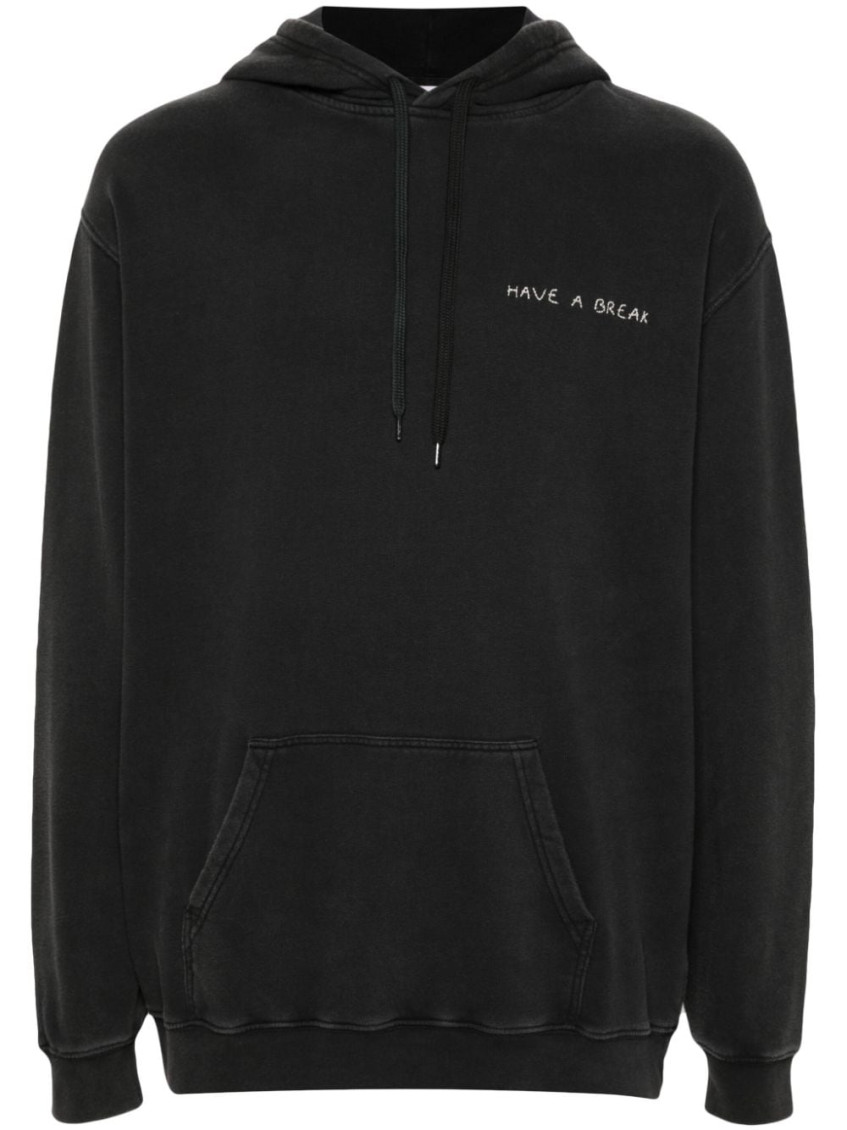 MAISON LABICHE BLACK LOGO HOODIE