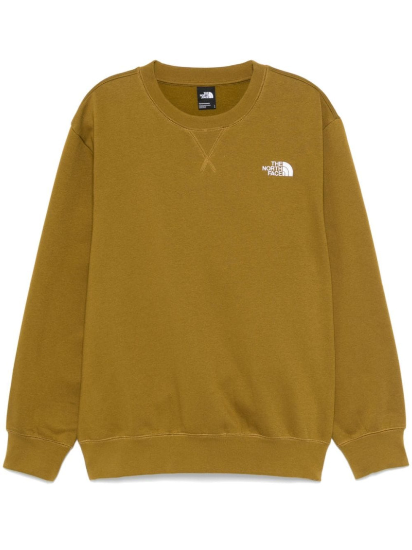 Shop The North Face Olive Green Cotton Sweatshirt