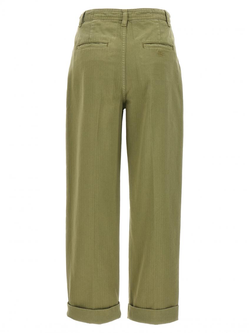 Etro Olive Cropped Chino Pants for Women Online India at