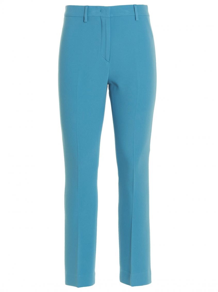 Etro Trousers Featuring Pleats And Ankle Length In Light Blue