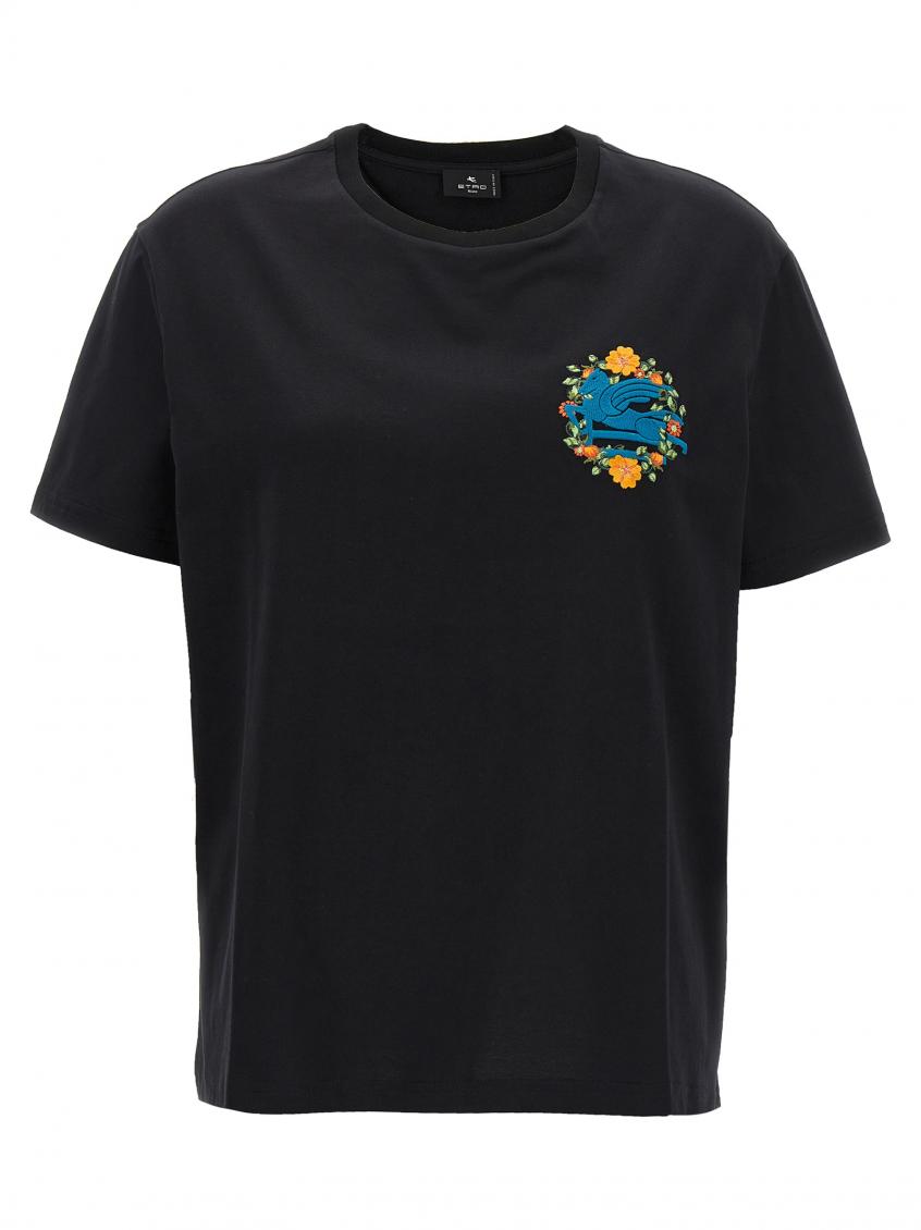 Etro Logo Embroidered Oversized T-shirt In Black