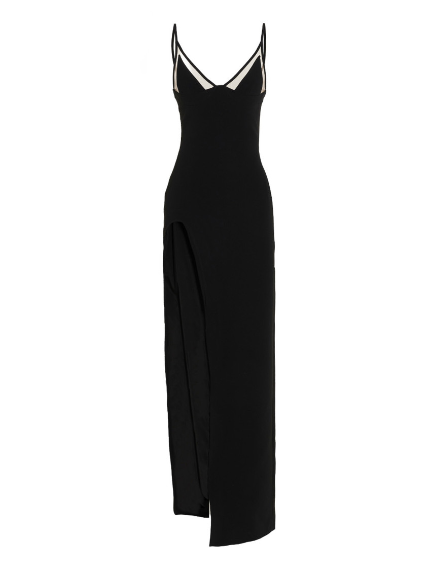 David Koma Sleeveless Maxi Dress With Slit In Black