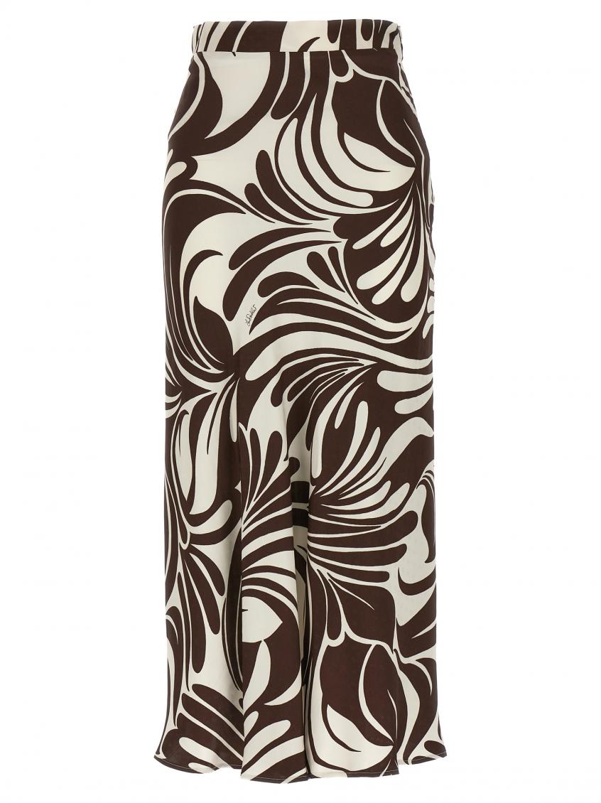 La Doublej Abstract-print Midiskirt In Multicolor