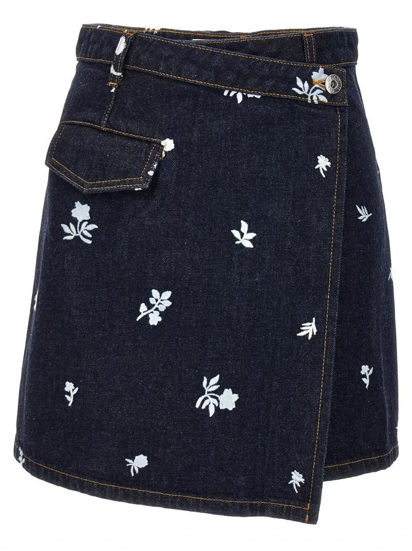 スカート LANVIN All-over embroidery skirt Blue Lanvin Blue All-over embroidery skirt for Women Online USA