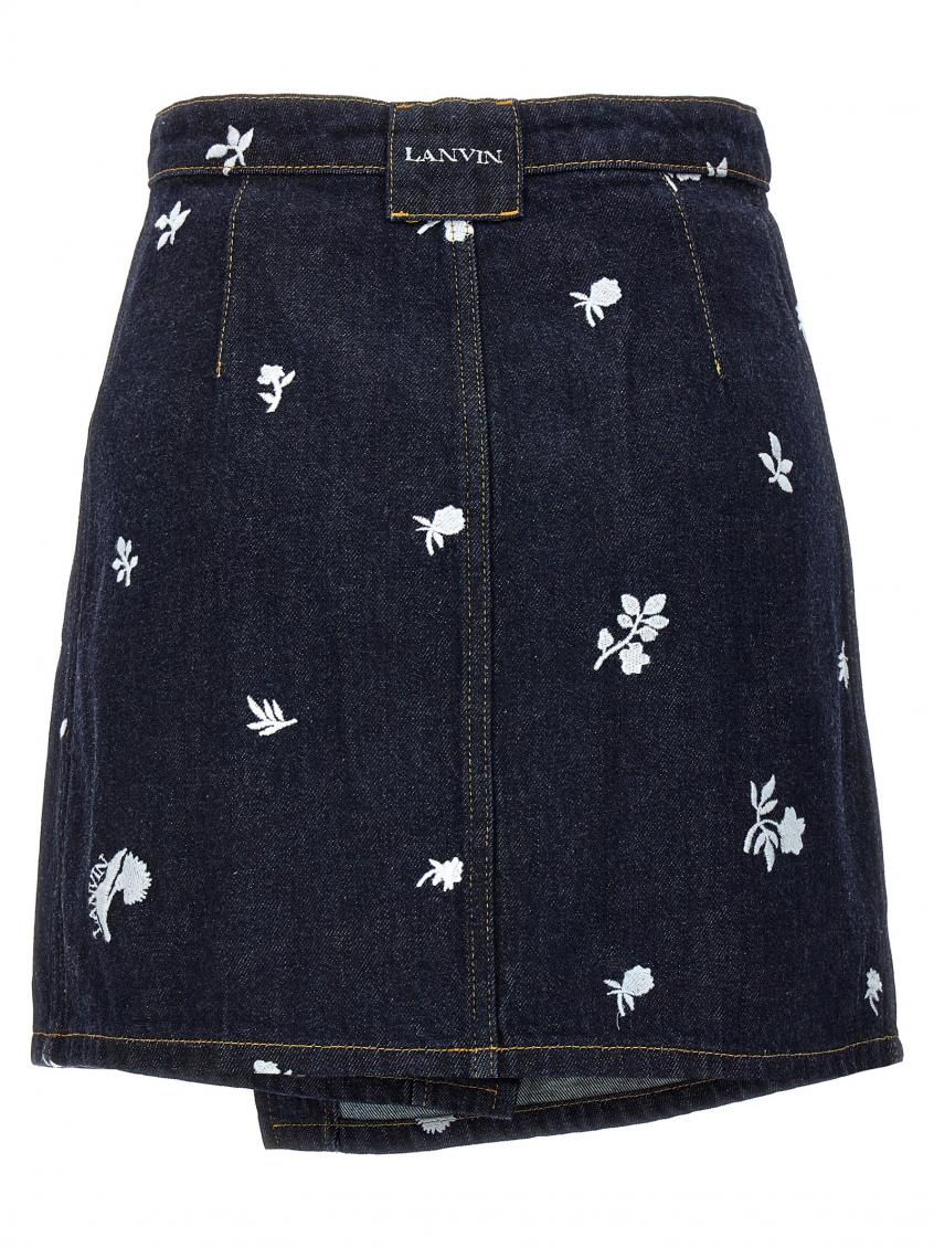 スカート LANVIN All-over embroidery skirt Blue Lanvin Blue All-over embroidery skirt for Women Online USA