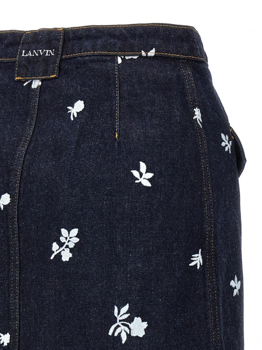 スカート LANVIN All-over embroidery skirt Blue Lanvin Blue All-over embroidery skirt for Women Online USA