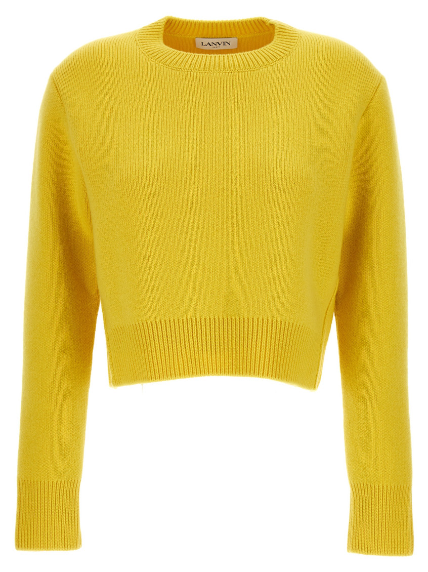 Shop Lanvin Yellow Cashmere Wool Sweater