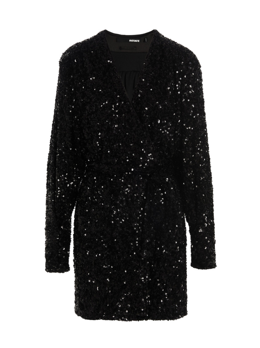 Rotate Birger Christensen Sequin Minidress Dresses Black In Black