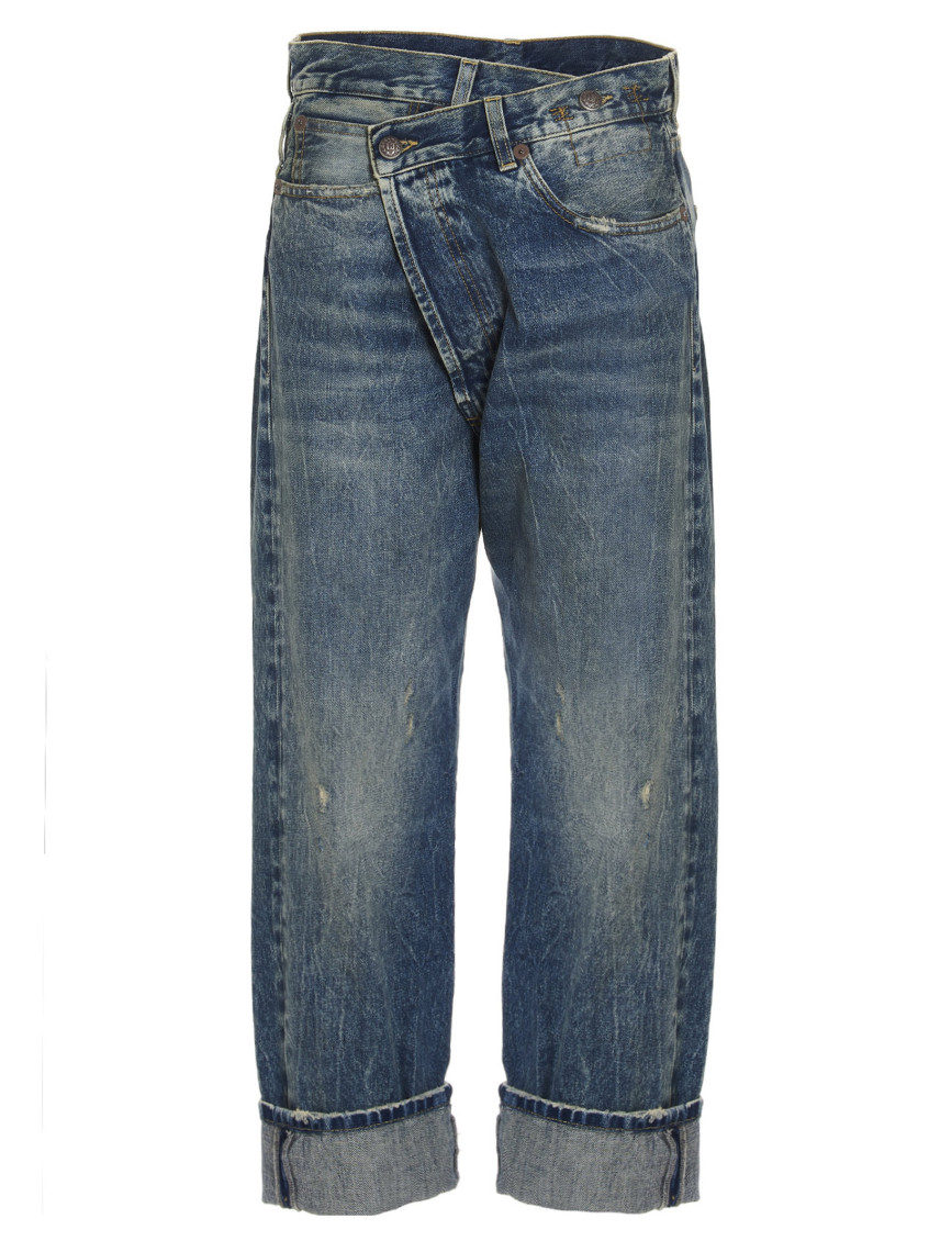 R13 Blue Crossover Jeans In Blue